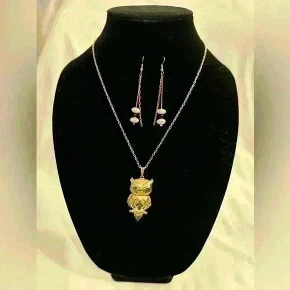 Owl necklace with earrings - Picture 6 of 7